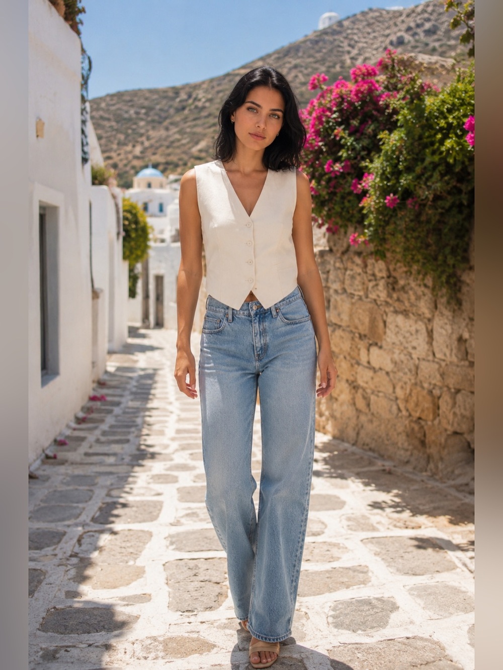 Express Light Blue Straight Leg Jeans